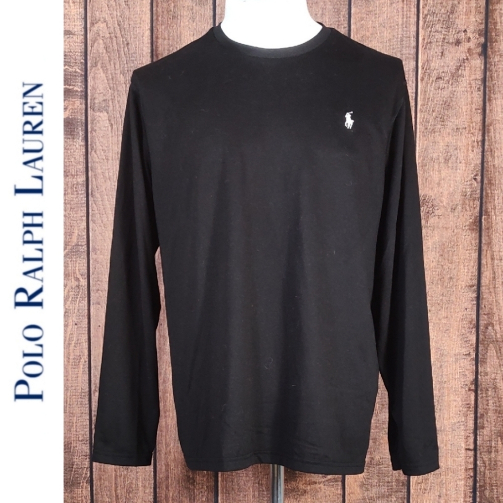 Black Performance Polyester Crew Neck Long Sleeve - image 1